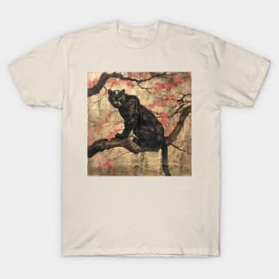 BLACK PANTHER WOODBLOCK PRINT. T-Shirt